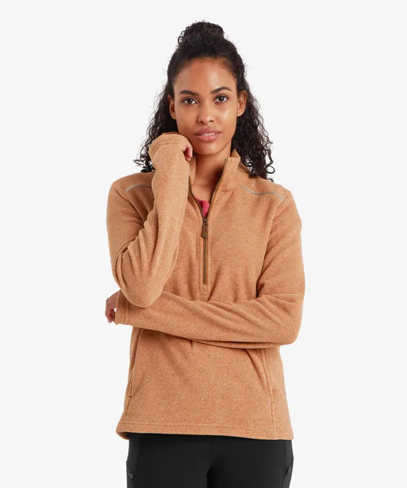 Sherpa Women's Rolpa Eco 1/2-Zip Pullover - Mocha-1