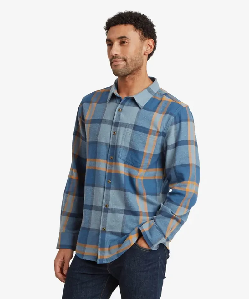 Sherpa Men's Batsa Eco Long Sleeve Shirt - Arctic Blue-1
