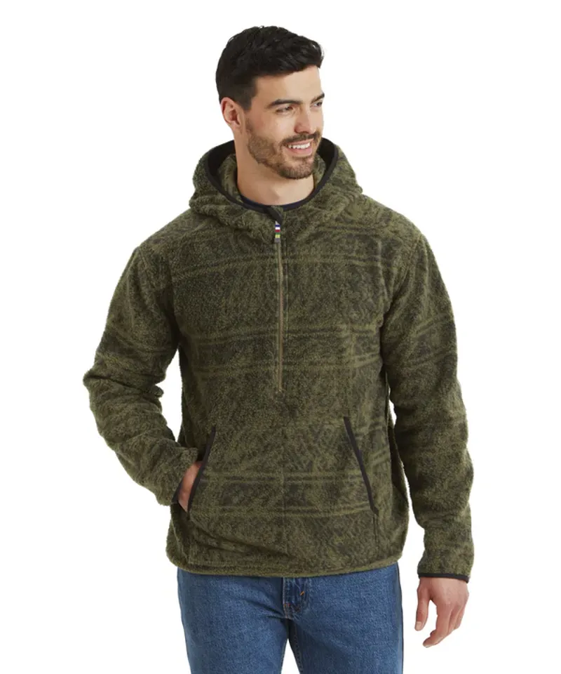 Sherpa M's Uddesya Eco 1/4 Zip Hoodie - Evergreen Topo-1