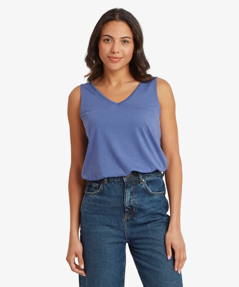Sherpa Women's Bali V-Neck Tank - Seaport Blue-1