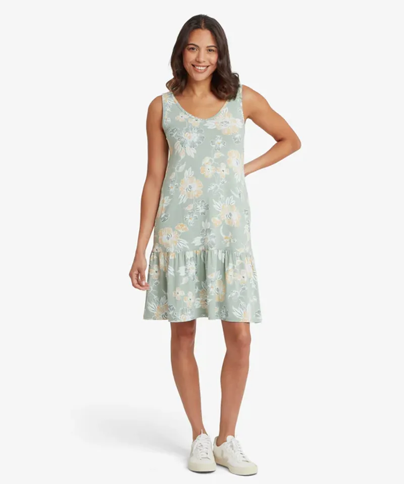 Sherpa Women's Neha Ruffle Dress - Celery Floral-1