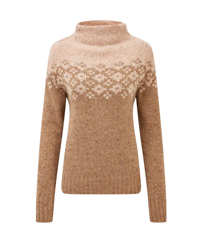 Sherpa Womens's Mandari Mock Neck Sweater - Mocha
