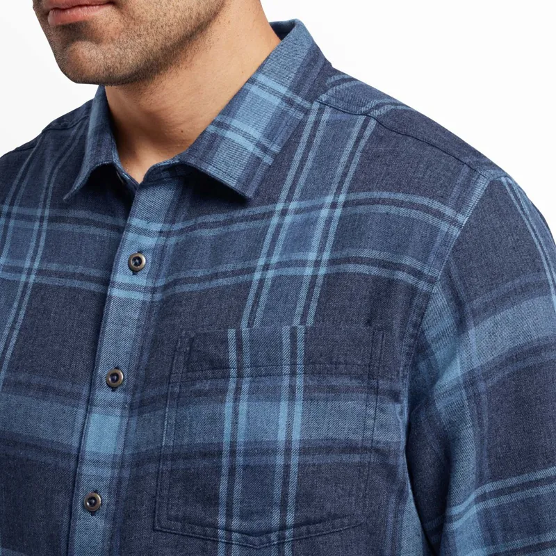 Sherpa Men's Batsa Eco Long Sleeve Shirt Neelo Blue Plaid-2