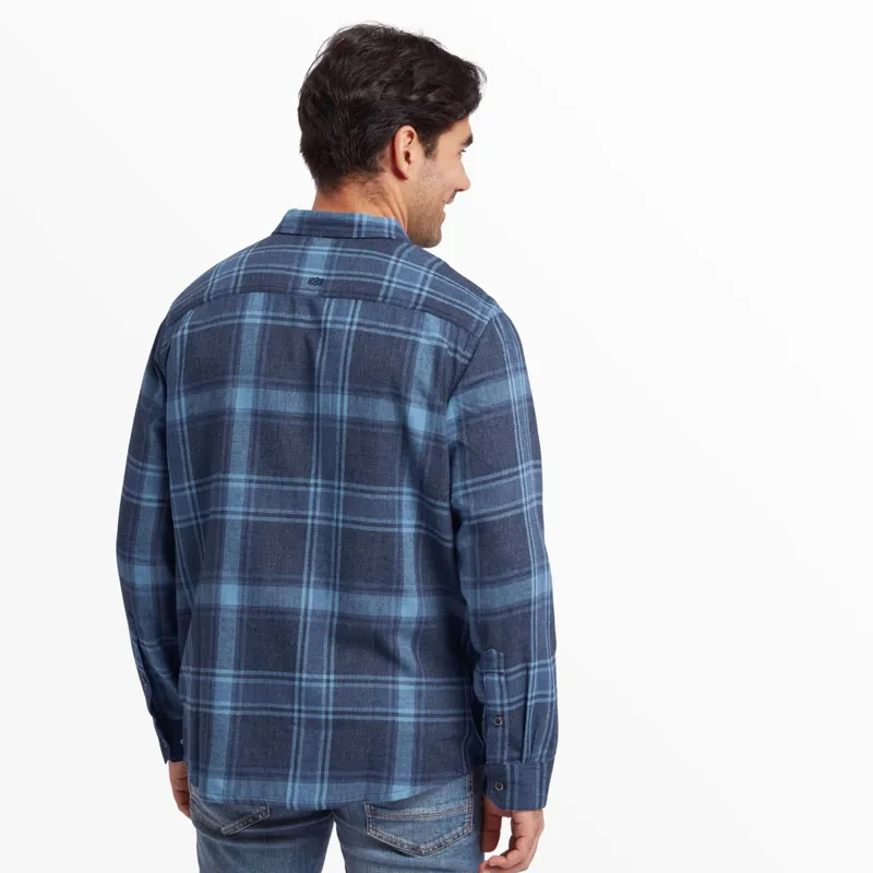 Sherpa Men's Batsa Eco Long Sleeve Shirt Neelo Blue Plaid-1