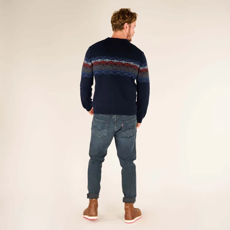 Sherpa Men's Daya Eco Crew Neck Jumper Rathee Blue-1