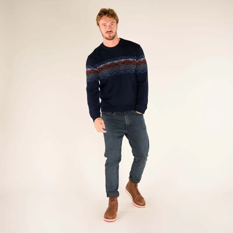 Sherpa Men's Daya Eco Crew Neck Jumper Rathee Blue