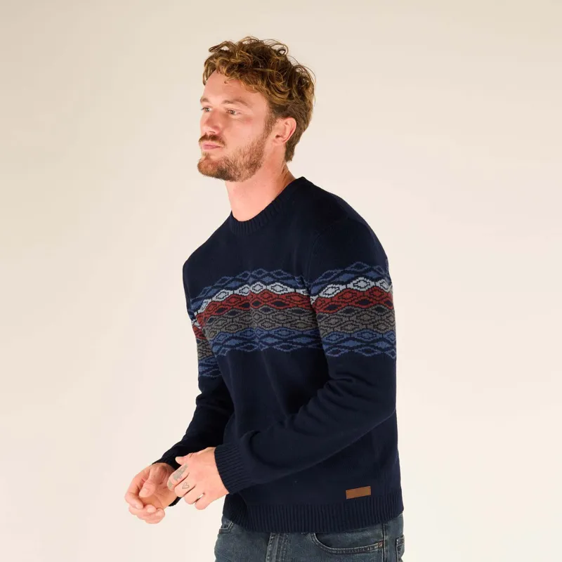 Sherpa Men's Daya Eco Crew Neck Jumper Rathee Blue-2