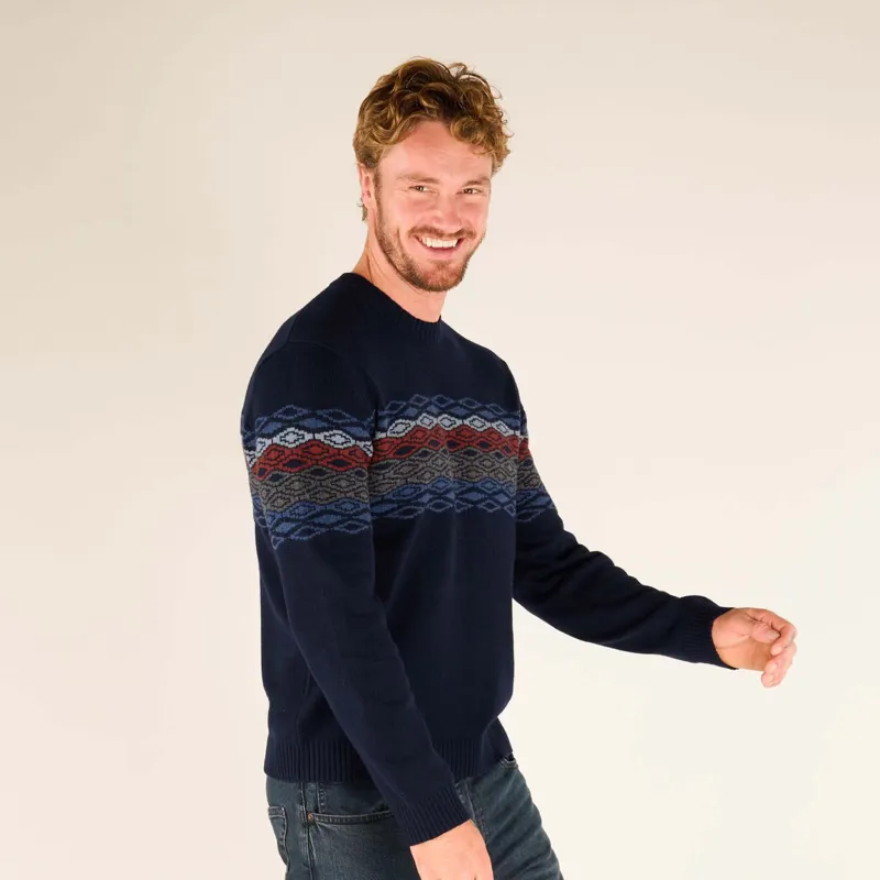 Sherpa Men's Daya Eco Crew Neck Jumper Rathee Blue-3