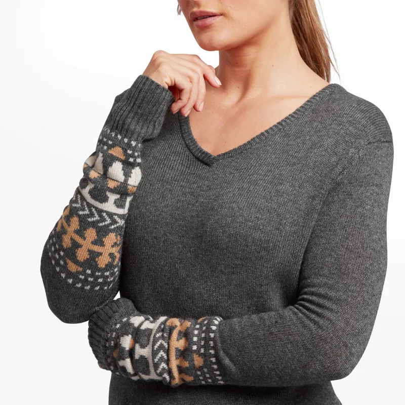 Sherpa Women's Maya V-Neck Sweater Kharani-3