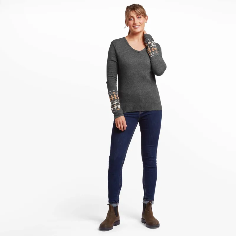 Sherpa Women's Maya V-Neck Sweater Kharani-1