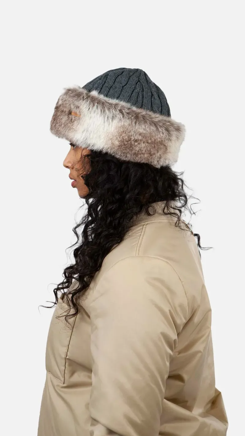 Barts Fur Cable Bandhat heather Brown One Size-2
