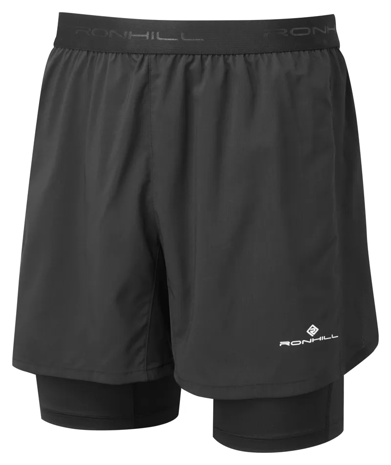 Ronhill Men's Tech 5 Twin Short All Black