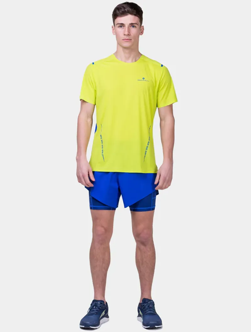 Ronhill Men's Tech Race S/S Tee Citrus/Azurite-3