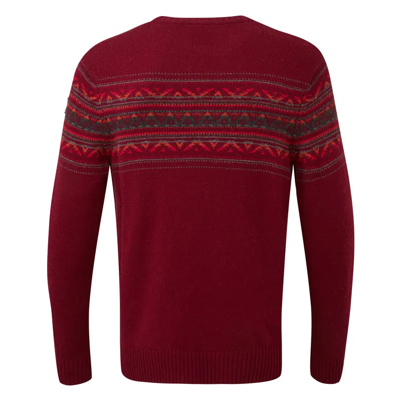 Sherpa Nathula Mens Crew Sweater Potala Red-1