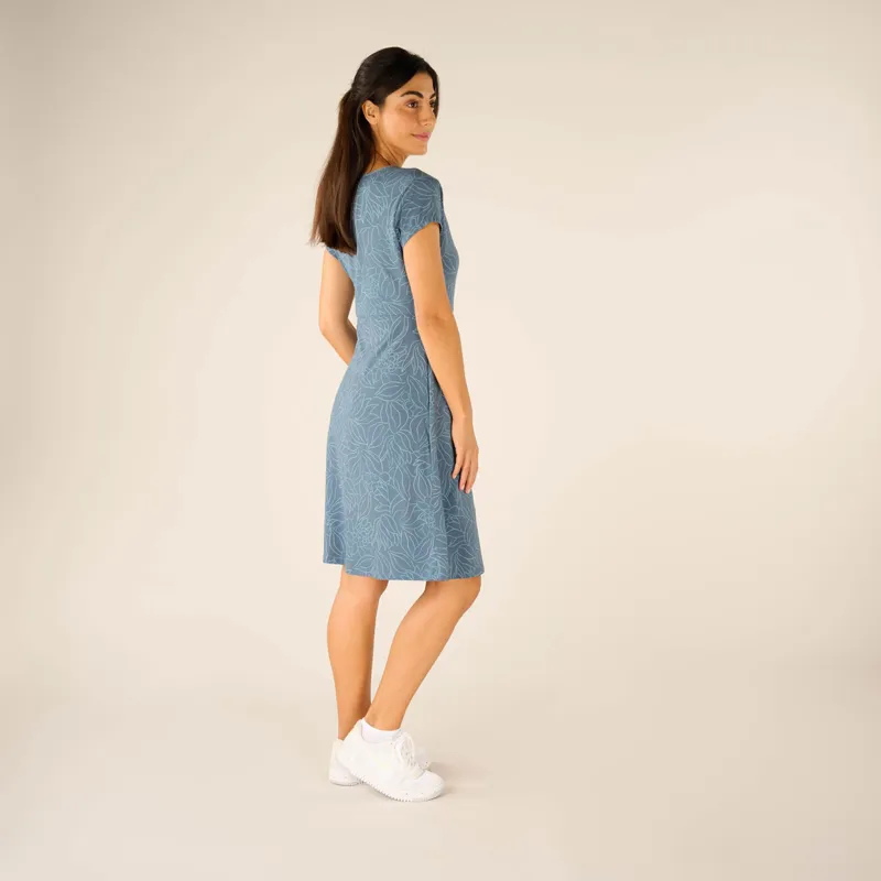 Sherpa Women's Padma Wrap Dress Haze Leaf-3