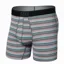 Saxx Men's Quest Quick Dry Mesh Boxer Brief Fly Field Stripe- Charcoal