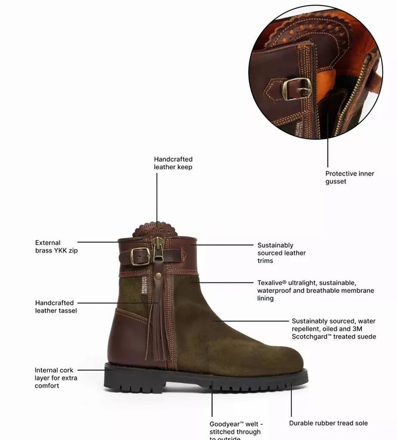 Penelope Chilvers Womens Inclement Cropped Tassel Boot Seaweed/Conker-4