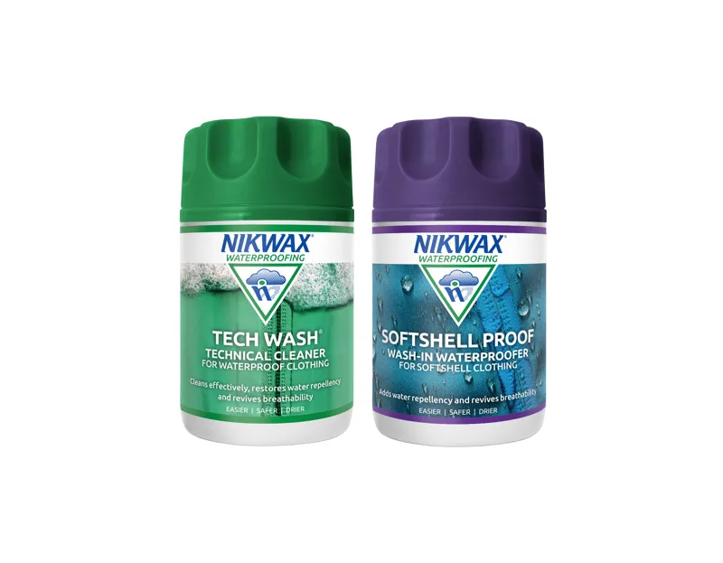 Nikwax Tech Wash 150ml/Soft Shell 100ml Proof Twin Pack