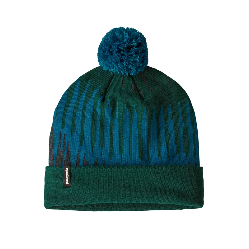 Patagonia Lightweight Powder Town Beanie in Aurora Knit: Dark Borealis Green-1