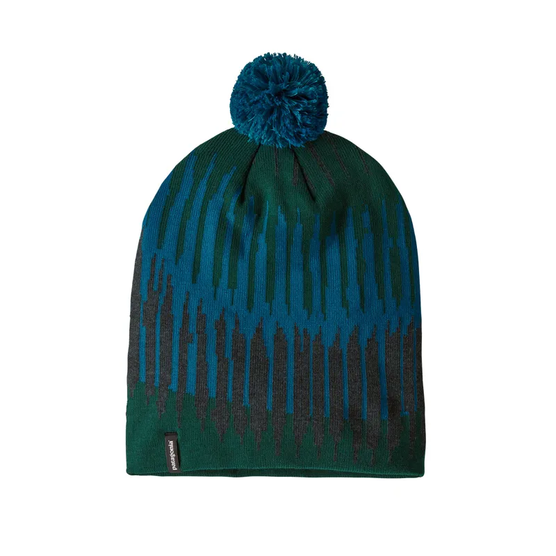 Patagonia Lightweight Powder Town Beanie in Aurora Knit: Dark Borealis Green-2