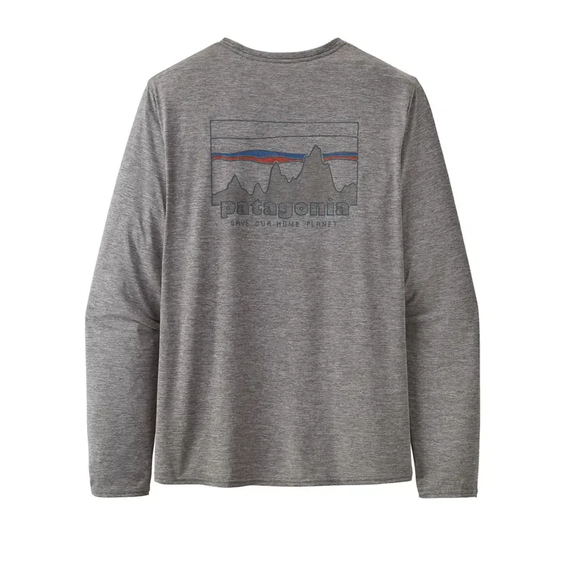 Patagonia Mens Capilene Cool Daily LS Graphic Shirt - '73 Skyline: Feather Grey-1