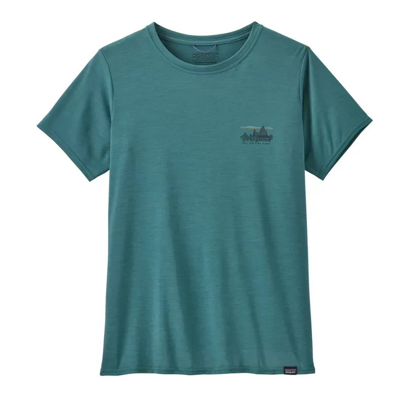 Patagonia Womens' Capilene Cool Daily Graphic T-Shirt in '73 Skyline: Wetland Blue X-Dye-1