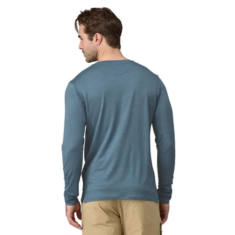 Patagonia Mens  Capilene Cool Merino L/S Graphic Shirt - Clean Climb Bloom: Utility Blue-1