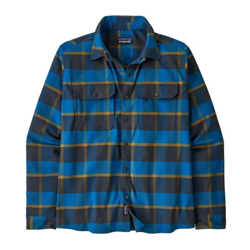 Patagonia Men's Canyonite Flannel Shirt In Cliffs Edge: Endless Blue