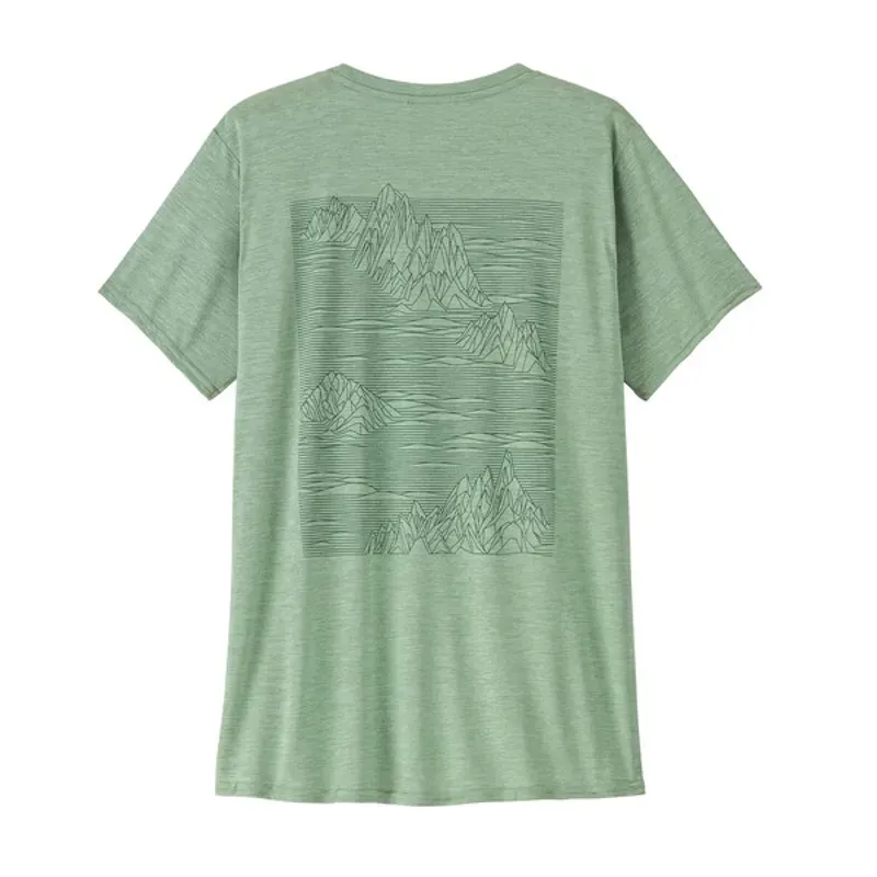 Patagonia Womens Capilene Cool Daily Graphic Shirt in Strataspire: Ellwood Green X-Dye