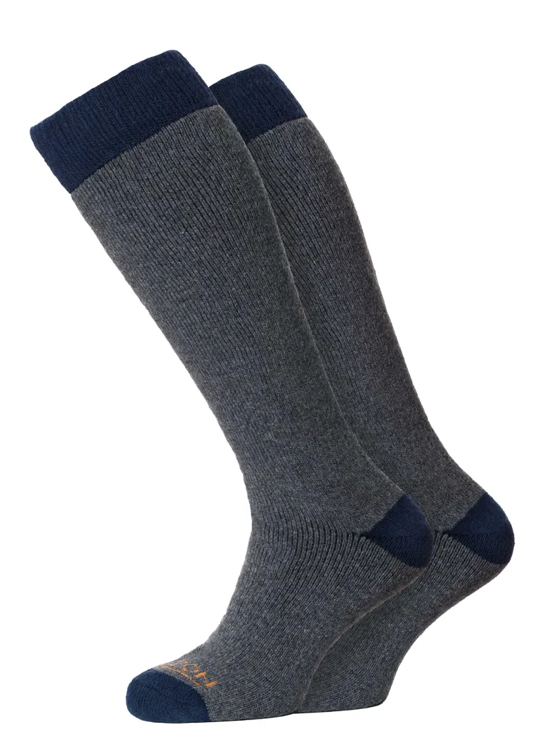 Horizon Mens Winter Sport Sock Merino 2pk Charcoal/Navy