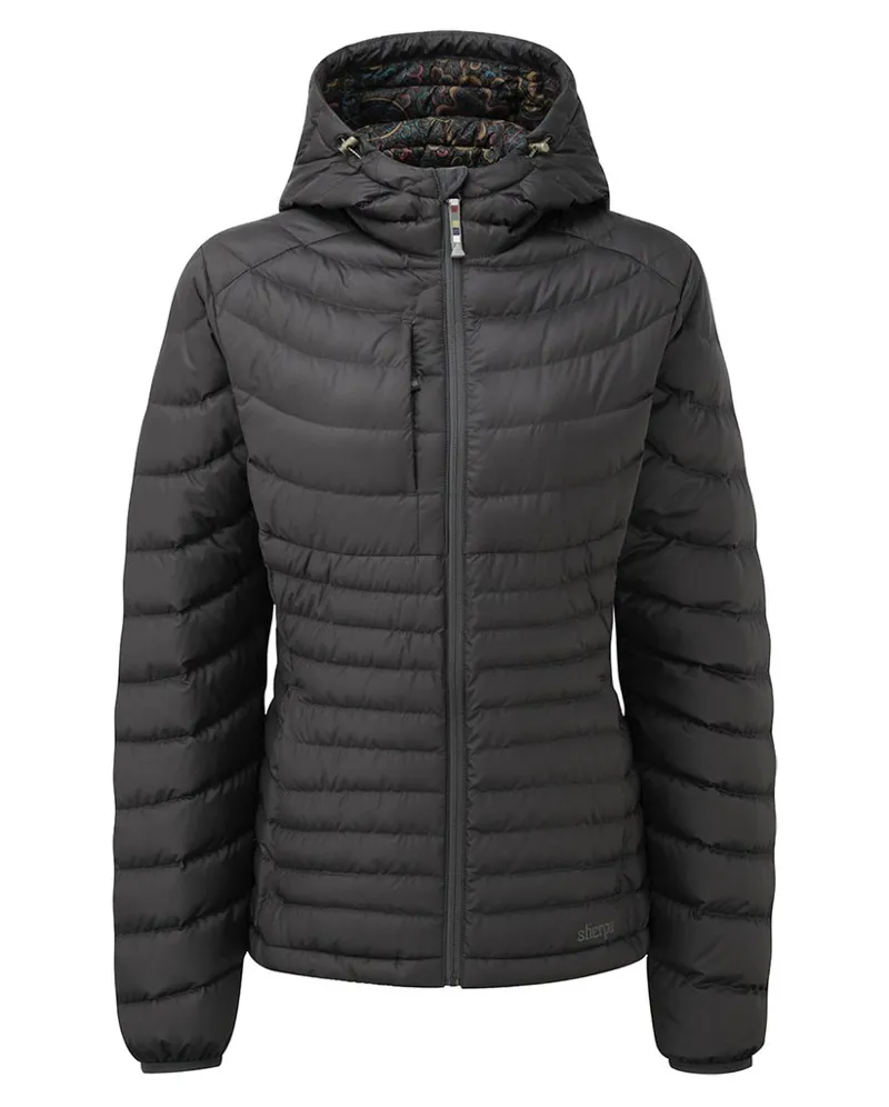 Sherpa Nangpala Womens Hooded Down Jacket Black